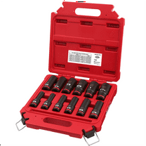 Milwaukee Tool 12PCSHOCKWAVE Impact Duty 1/2" Drive SAE Deep 6 Point Socket Set