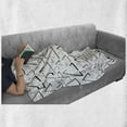 thumbnail image 6 of Geometric Soft Flannel Fleece Throw Blanket, Hand Drawn Triangles Creative Abstract Minimalist Urban Style Artisan Print, Cozy Plush for Indoor and Outdoor Use, 50" x 70", Black White, by Ambesonne, 6 of 6