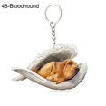 thumbnail image 1 of Llavero con colgante de Ángel durmiente de perro y gato para mujer y niña, llavero de coche, regalo de joyería de animales para mascotas, 68 estilos, 1 pieza, 1 of 4