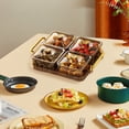 thumbnail image 5 of Cozeii Serving Tray, 4 Grids Snack Tray with Lid, Divided Food Storage Platter for Cookies, Nuts, Candy, Fruit, Picnic, Party, Party Serving Supplies, Gold, 5 of 6