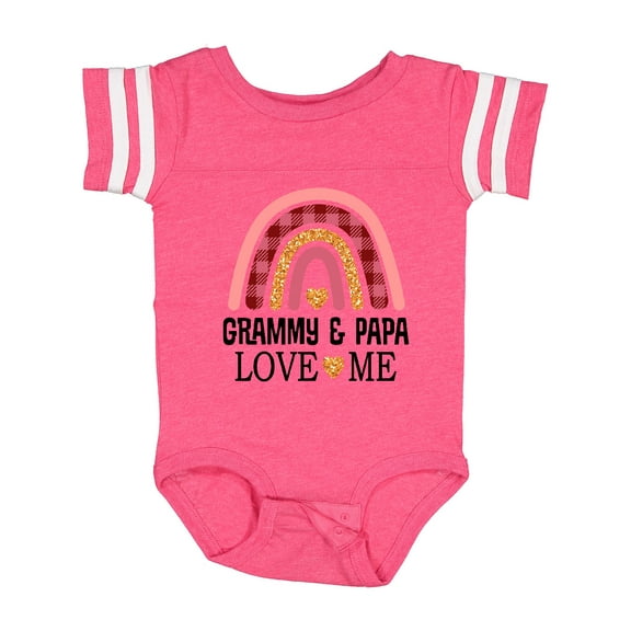 Inktastic Grammy and Papa Love Me Granddaughter Rainbow Girls Baby Bodysuit