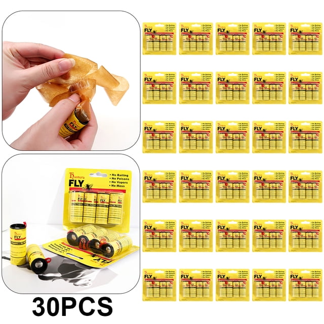 Trampa para Moscas Papel Adhesivo Desechable Control Plagas Atrapamoscas (con Chincheta)