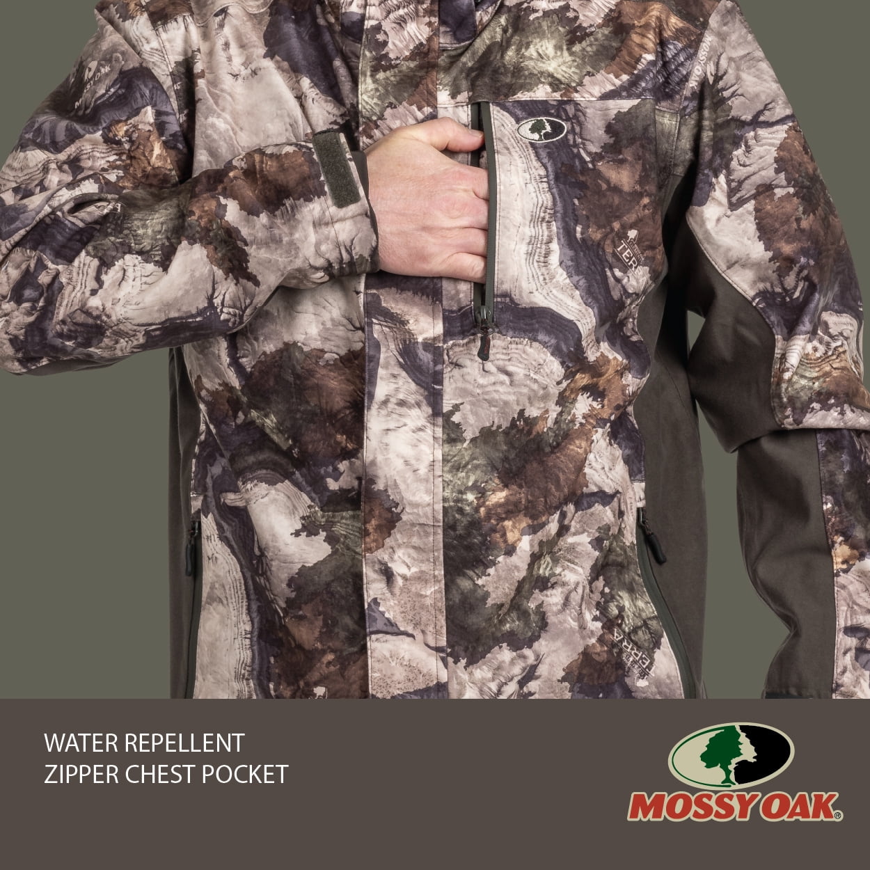 Mossy Oak Men's Scent Control Jacket, Mossy Oak Terra Gilla, Size Small
