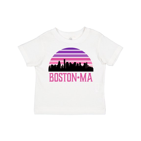 Inktastic Boston Gifts for Kids Retro Skyline Girls Toddler T-Shirt