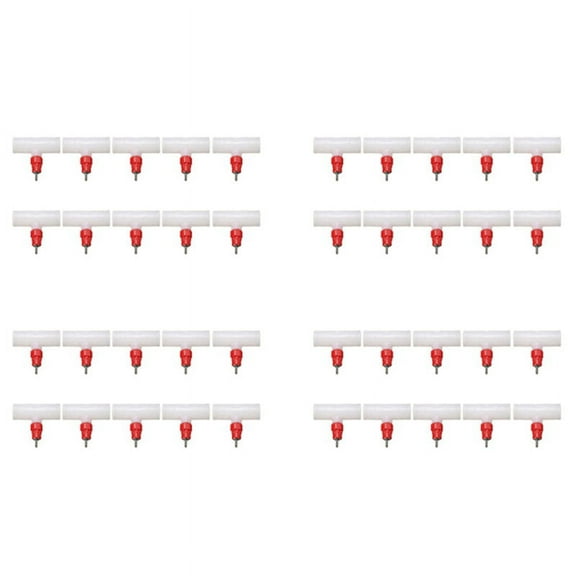Chicken Nipples Tee Fittings - Fully Automatic Poultry Waterers Kit Chicken Water Drinker 40 Pack