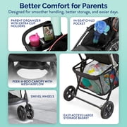 Kolcraft Cloud Sport Girl Lightweight Stroller for Child/Toddler, Coral