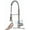 Brushed Nickel, variant on OWOFAN Black Kitchen Faucet with Pull Down Sprayer Stainless Steel Single Handle Pull Out Spring Sink Faucets 1 Hole Or 3 Hole Dual Function for Farmhouse Camper Laundry Utility Rv Wet Bar