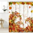 thumbnail image 2 of Fall Maple Leaves Shower Curtain Autumn Plants Nature Scenery Bath Curtain Thanksgiving Harvest Bathroom Decor Fabric Farmhouse Shower Curtain Sets with Hooks, 72x72 Inch, 2 of 6