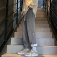 thumbnail image 5 of 2023 Men's Trousers Cotton Fashion Casual Pants Solid Color Loose Shorts Straight Pants Plush Athletic Pants Streetwear M-5XL, 5 of 6