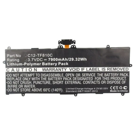Batteries N Accessories BNA-WB-P5135 Tablets Battery - Li-Pol, 3.7V, 7900 mAh, Ultra High Capacity Battery - Replacement for Asus C12-TF810C Battery