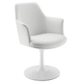 thumbnail image 6 of Modway Lippa Vegan Leather Upholstered Swivel Dining Armchair in White White, 6 of 10