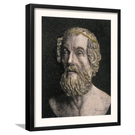 Homer, the Greek Poet Framed Art Print Wall Art  - 14.5x17.5