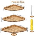 thumbnail image 2 of VEGCOO Rustic 3-Piece Solid Wood Wall Shelves Set - Triangular Corner Floating Shelves, Pine Wood Wall Fan Shaped Mounted Display Shelves, Easy Install for Bathroom, Kitchen, Living Room Decor, 2 of 7
