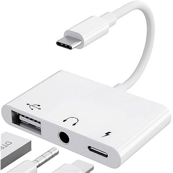 USB C to USB Adapter 3 in 1 USB C to 3.5mm Audio Adapter for iPad USB Adapter
