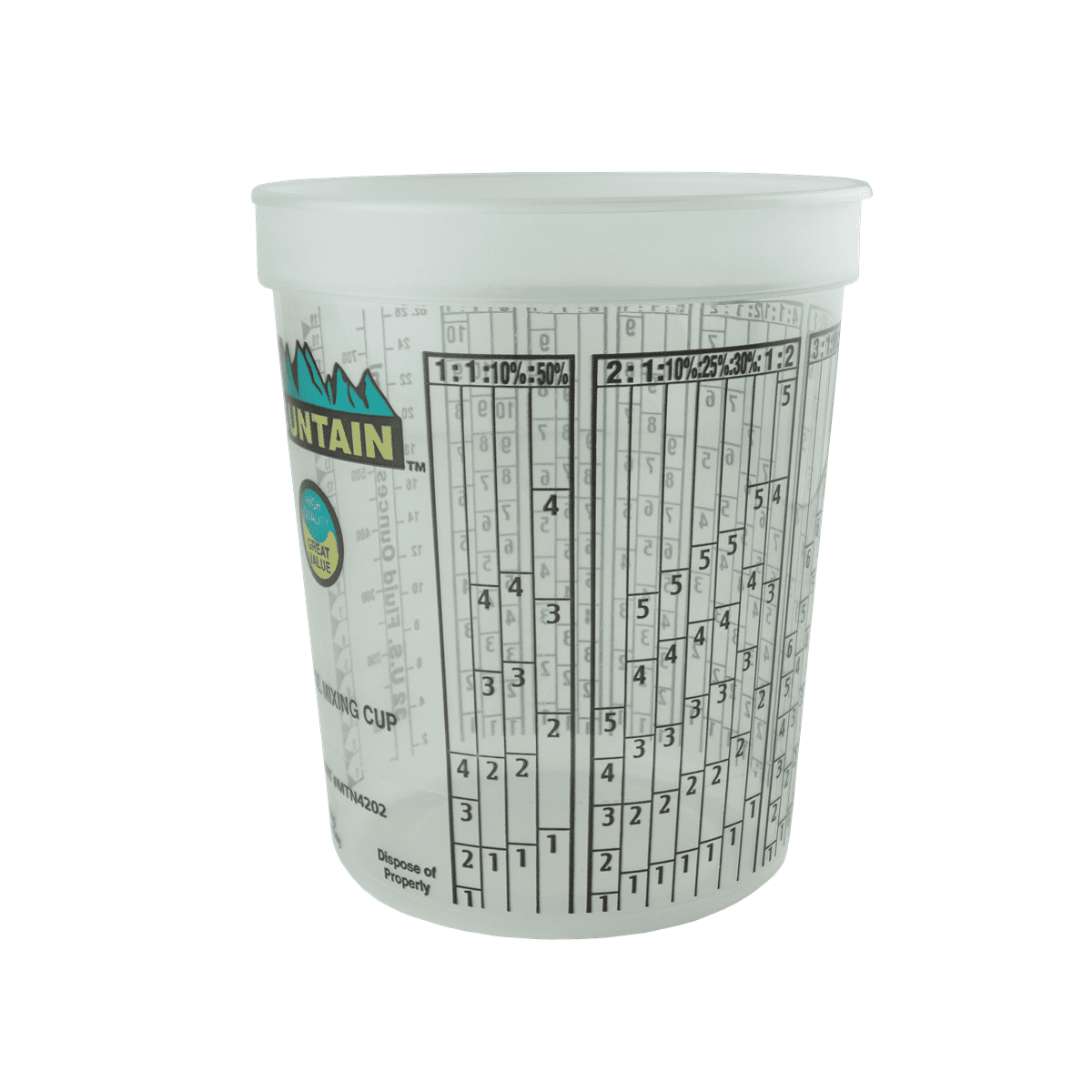 Mountain 4202 Disposable Quart Mixing Cup, 100 Count, Made in USA