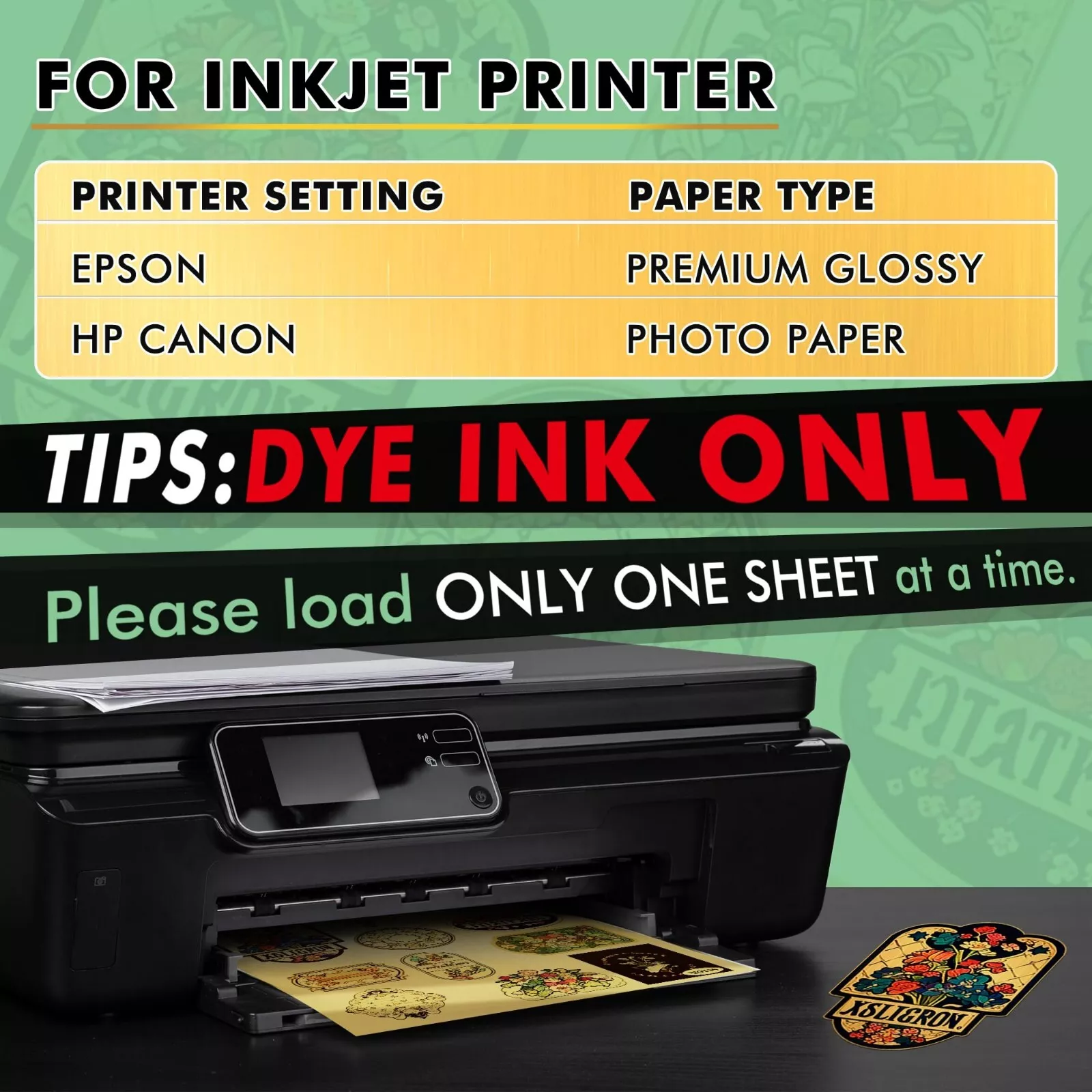 Koala Paper Brushed Gold Printable Vinyl Sticker Paper, 8.5x11, 60 Sheets Waterproof Sticker Paper for Inkjet + Laser