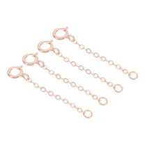Uxcell 1 Inch S925 Silver Necklace Extender, 4 Pack Gold Plated Chain Extenders Extension, Rose Red