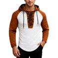 thumbnail image 4 of Fall Hooded Sweatshirt for Men with Color Block Design and Long Sleeve Streetwear Athletic Top, 4 of 5