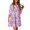 Purple, variant on Pisexur Womens Summer Dresses V Neck Short Sleeve Mini Dress Boho Floral Print Sundress Fashion Casual Loose Midi Dress Pleated Flowy T-Shirts Dress for Hawaiian Beach Vacation