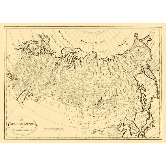 Historic Map - Russian Empire- Carey 1795 - 31.73 x 23 - Vintage Wall Art