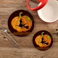thumbnail image 2 of SKYSONIC Halloween Pumpkin Witch Cute Pot Holders Trivets, 2 Pcs Heat Resistant Trivets, Cotton Thread Weave Mats for Hot Pads Pans Pot Bowl Teapot for Kitchen Decor, 2 of 7