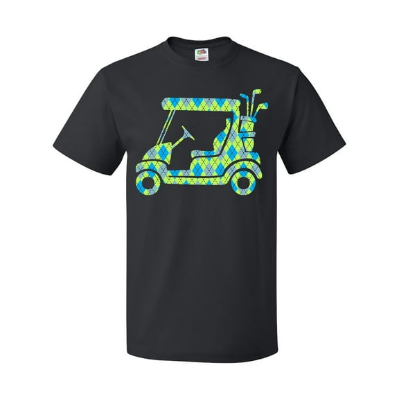 Inktastic Golf Cart with Argyle Pattern T-Shirt