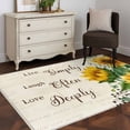 thumbnail image 3 of Area Rugs for Living Room 4x6 Ft, Yellow Sunflower Non Slip Area Rugs for Kitchen Bedroom Entryway, Summer Botanical Elegant Pastoral Floral Washable Carpet Runner Rug Floor Mats for Bedroom, 3 of 8