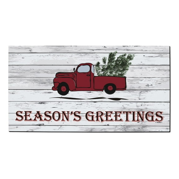 ThisWear Winter Doormat Season's Greetings Winter Decor Holiday Party Supplies Classic Truck Doormat Multi
