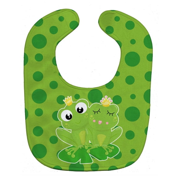 Caroline's Treasures Baby Bib, Frog Prince and Princess, Green