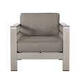 thumbnail image 2 of Christopher Knight Home  Cape Coral Outdoor Aluminum Club Chair with Optional Sunbrella Cushions Canvas Taupe+ Silver+Sunbrella Removable Cushions,, 2 of 5