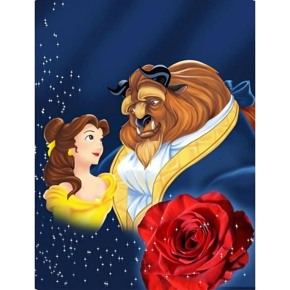 Diamond Painting Set Princess Belle DIY 5D Round Diamond Gemstone Art Painting Set For Home Wall Decoration Gift (12x16 inch)