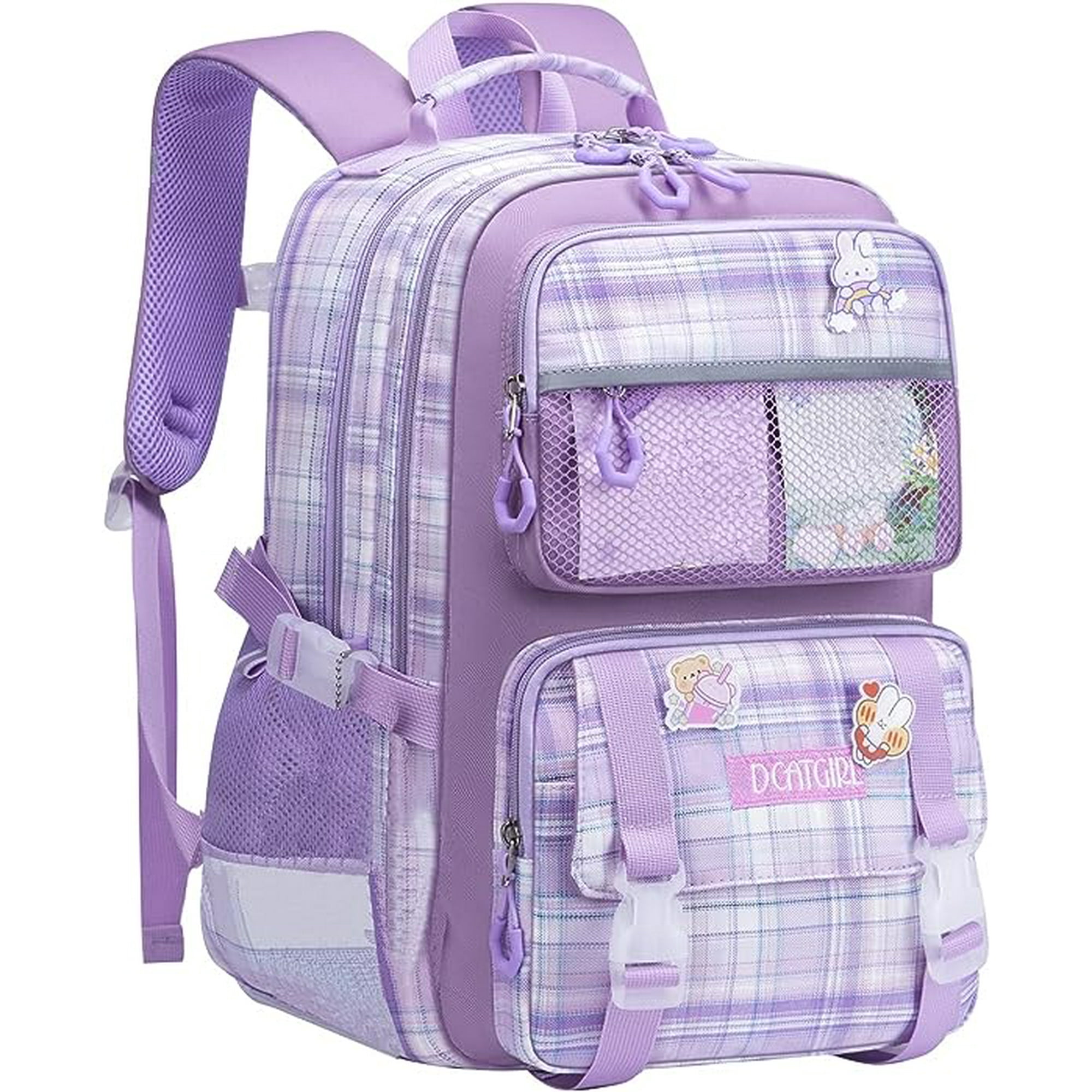 Hhhc Primary School Bag For Girls Personalized Backpack Lightweight With Kawaii Pendant For Children From 6 To 12 Years Old