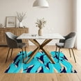 thumbnail image 3 of ODIKA 5'x7' Washable Area Rug Whale Wave Abstract Current Beachy Ocean Funky Bathroom Nautical Refined for Dining Room, Under Table, Home Office, Non-Slip Chair-Friendly, 3 of 7