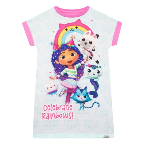 Gabby's Dollhouse Girls Short Sleeve Nightdress Sizes 4-10