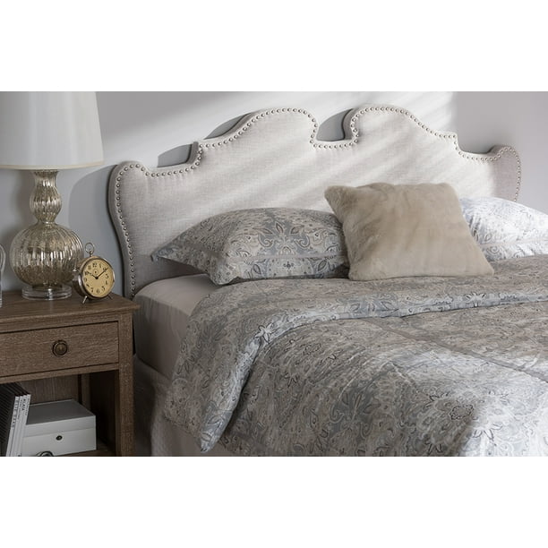 Baxton Studio Dalton Modern and Contemporary Greyish Beige Fabric King Size Headboard Walmart