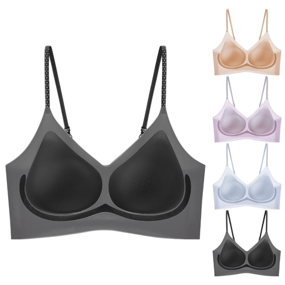 AnuYalue Sports Bras for Women No Underwire Seamless Bralettes Wireless T-Shirt Bra with Adjustable Straps