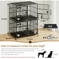 thumbnail image 4 of aboxoo 48 inch Stackable Heavy Duty Metal Dog Crate for 4 Dogs/Large Dog,All Metal Open Top Access,Escape Proof Cage,Dog Kennel Indoor with Wheels,Floor Grid, Tray, Divider and Feeding Bowl, 4 of 15