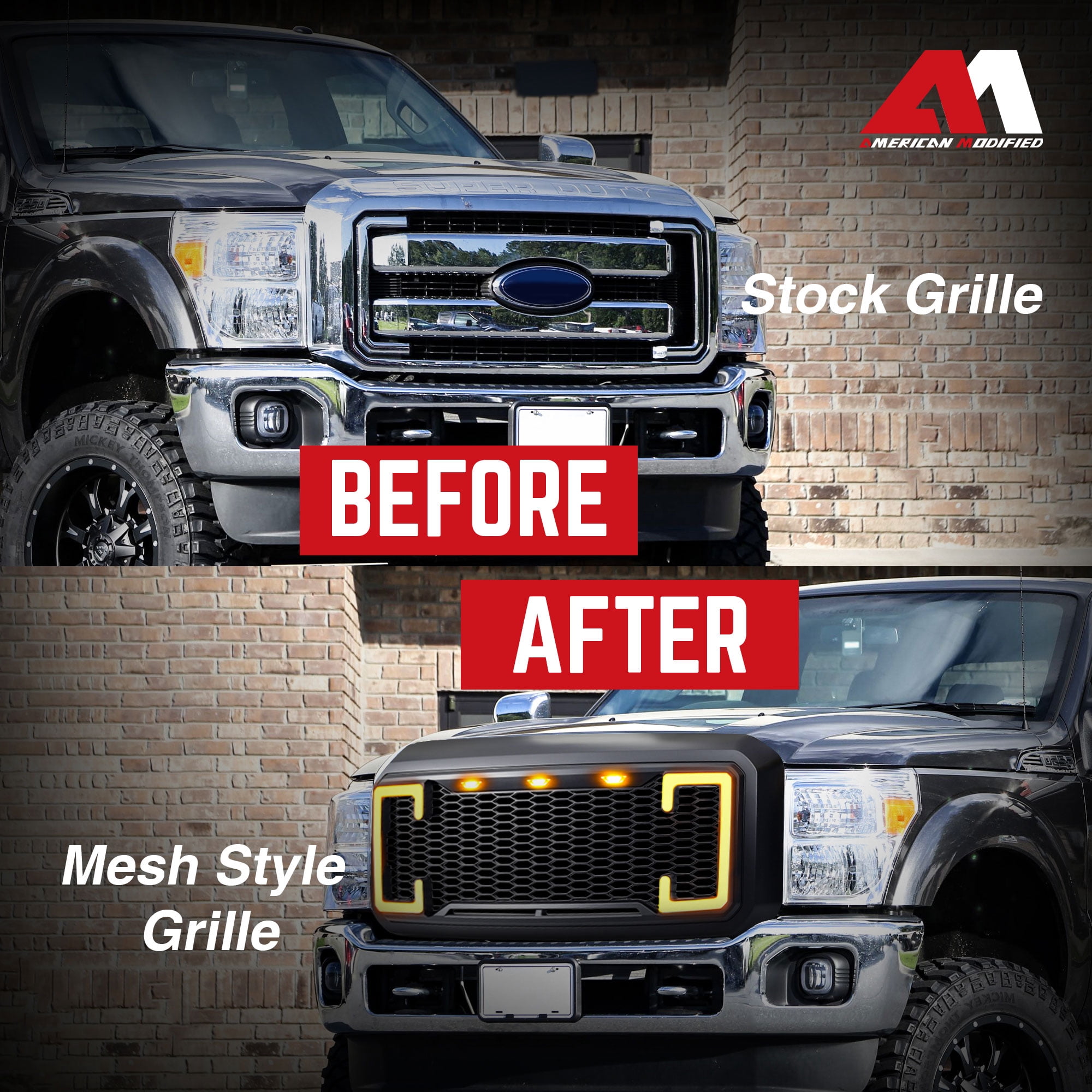 AMERICAN MODIFIED Raptor Style Mesh Grille for 11-16 Ford F250/350/450/550