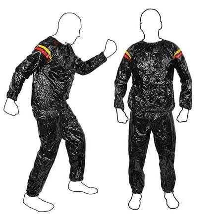 Heavy Duty Sweat Sauna Suit Workout Exercise Gym Clothes Fitness Weight Loss Sportswear Anti-Rip Reflective Visibility