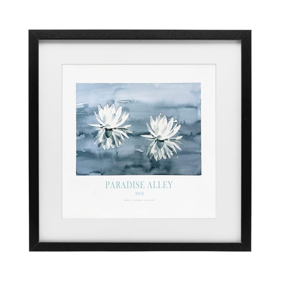 Stupell Industries Traditional Paradise Alley Water Lilies Black Framed Print Under Glass, 13 x 13, by Jadei Graphics