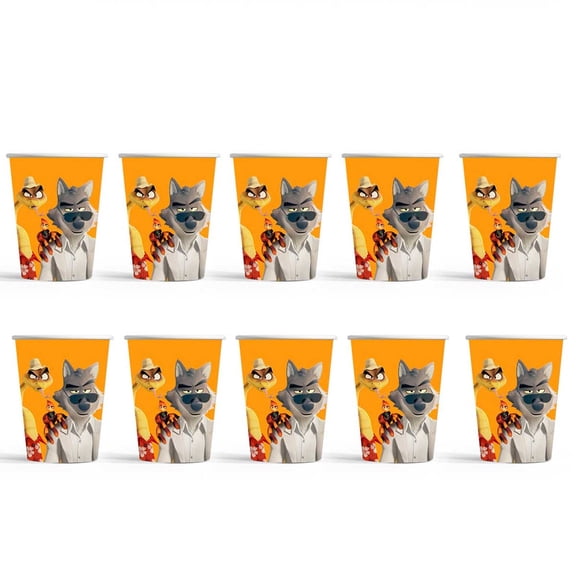 Bad Guys Party Supplies Cups Birthday Tableware Disposable Paper Mouthwash Drinking Cups