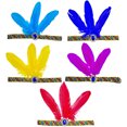 thumbnail image 4 of Mardi Gras Headband Feathered Crystal Flapper Headpiece for Masquerade Party Oversized Feathered Elastic Headband, 4 of 7