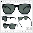thumbnail image 2 of Mens Glass Lens Gentlemanly 90s Chic Large Horn Rim Sunglasses Shiny Black, 2 of 8