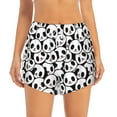thumbnail image 2 of Balery Cute Panda Face Pattern Women's Running Shorts with Liner 2 Pockets Elastic Workout Athletic Gym Yoga Shorts-X-Large, 2 of 7
