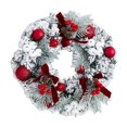 thumbnail image 4 of 11. Inch Winter Wreath for Front Door with Pinecones & Red Berries, Artificial Christmas Wreath with Hanging Ball Ornaments and Bow, Farmhouse Holiday Decor for Indoor Outdoor-1PCS, 4 of 4