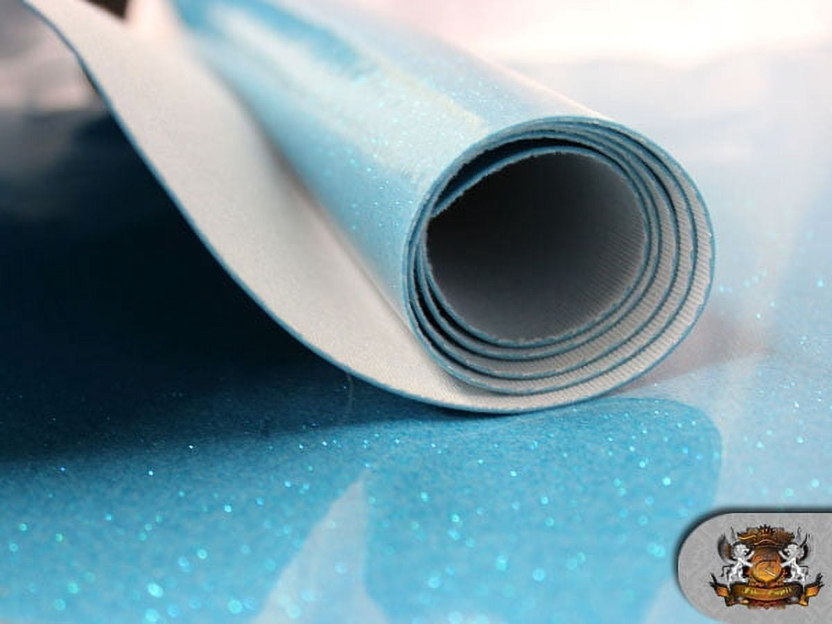 Vinyl Fabric Sparkle Fake Leather Upholstery 54" Wide Sold By The Yard (AQUA BLUE)