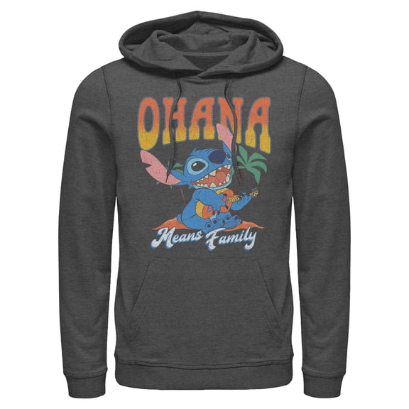 Mens Lilo & Stitch Ohana Guitar Lightweight Hoodie