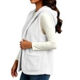 thumbnail image 5 of Diufon Womens Fleece Vest Casual Sleeveless Hooded Jacket Fall Winter Warm Open Front Outerwear with Pockets, 5 of 10