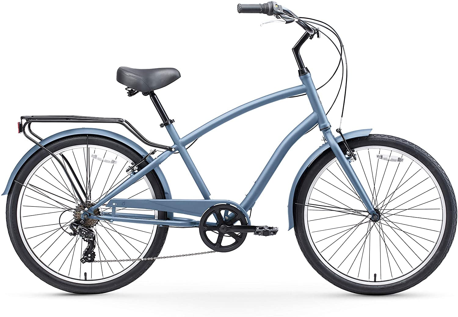 sixthreezero EVRYjourney Steel Men s 7 Speed Sport Hybrid Cruiser Bicycle 26 In. Bicycle Steel Blue with Black Seat and Black Grips Walmart