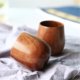 thumbnail image 2 of Vaso de madera de 300 ml con fondo plano y asador de carbón | Diseño amplio para café, té y cócteles | Madera natural | Uso en interiores y exteriores, 2 of 4